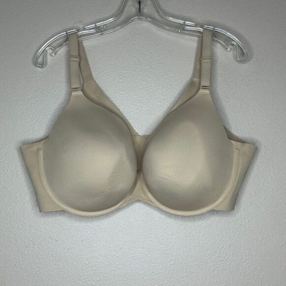 Cacique Lightly Lined Full Coverage‎ Bra 46D Underwire Satin Cup Adjustable